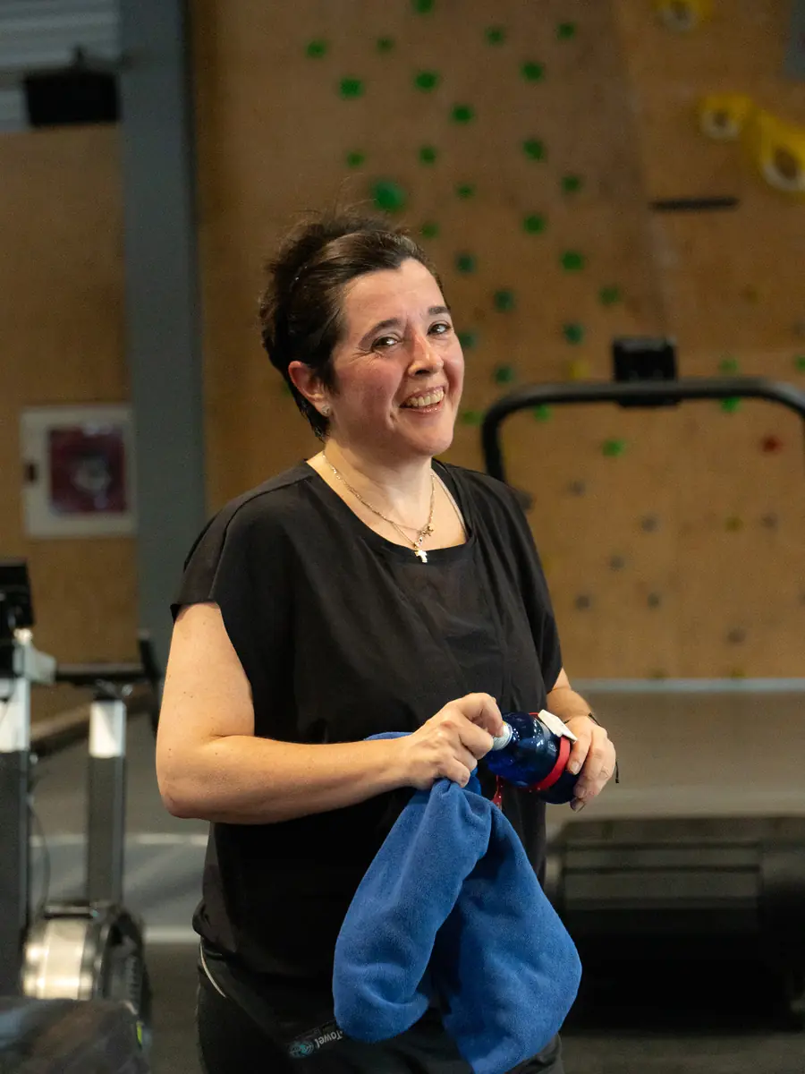 Atleta sonriendo en una clase de Colen