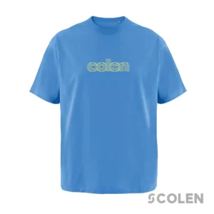 Camiseta Colen SS26 Sweat & Sun azul con logo de Colen, ropa de CrossFit exclusiva para socios