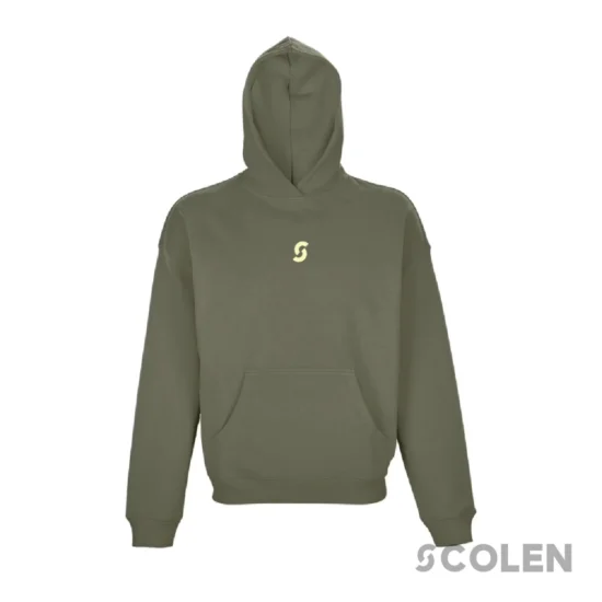 Sudadera con capucha Colen Piramyd verde oliva con logo en el pecho